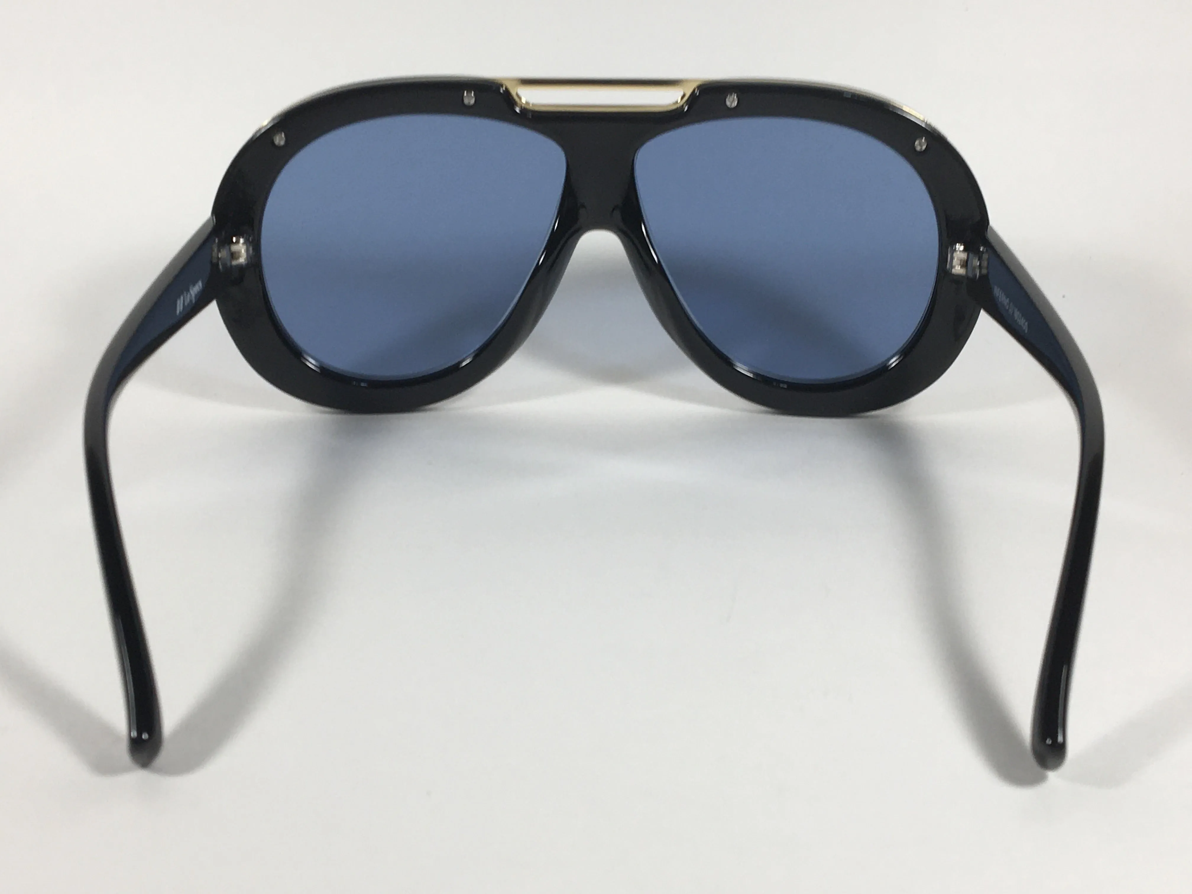 Le Specs Inferno Large Aviator Pilot Sunglasses Black Gloss Blue Tinted Lens LSP1802400