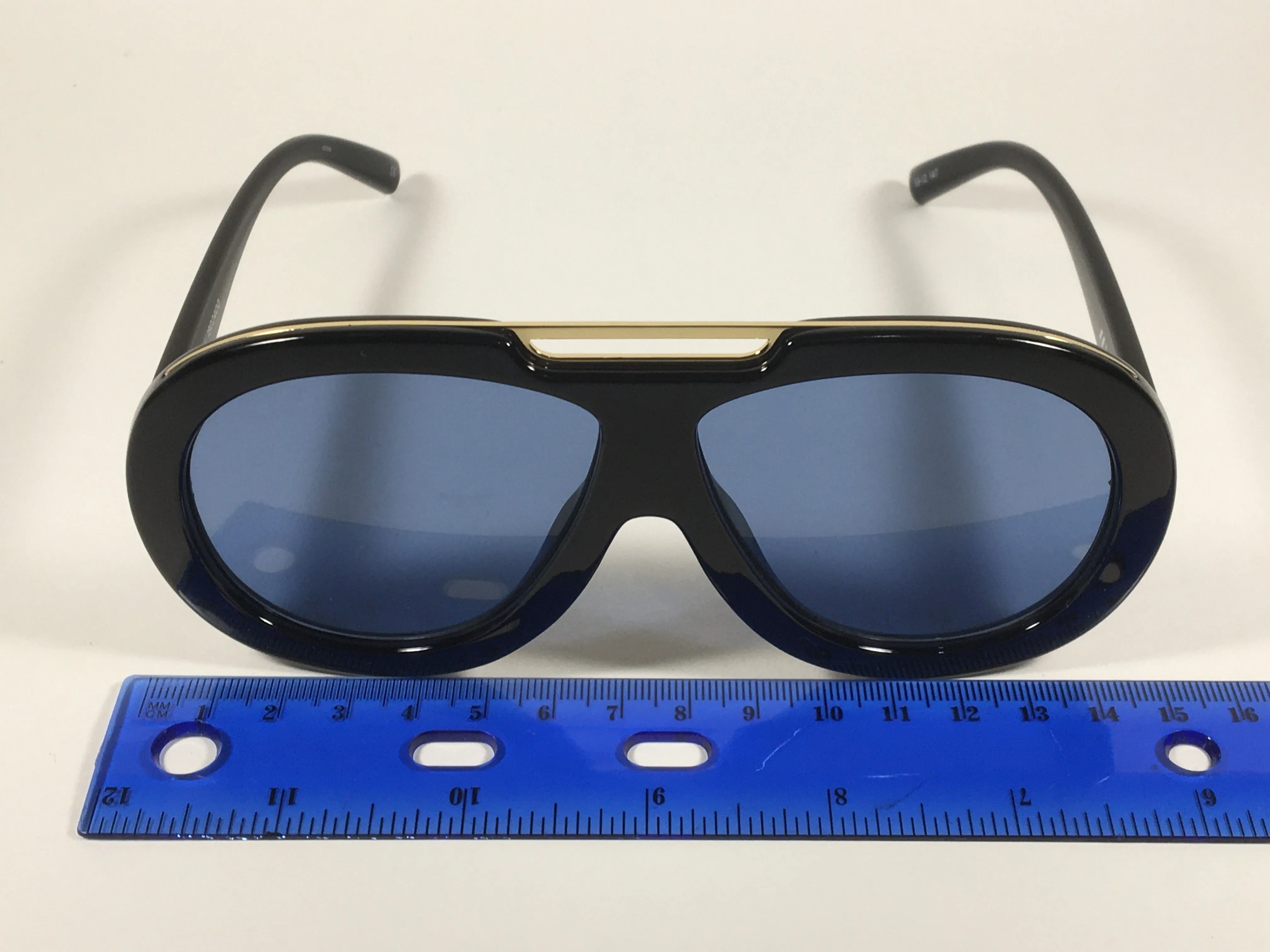 Le Specs Inferno Large Aviator Pilot Sunglasses Black Gloss Blue Tinted Lens LSP1802400