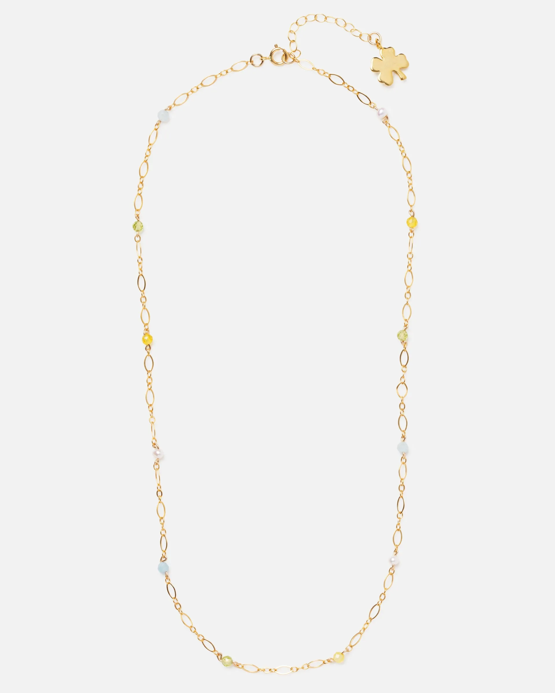 LEAH'S MULTI-GEM BEADED 14K GOLD FILLED FANCY CHAIN