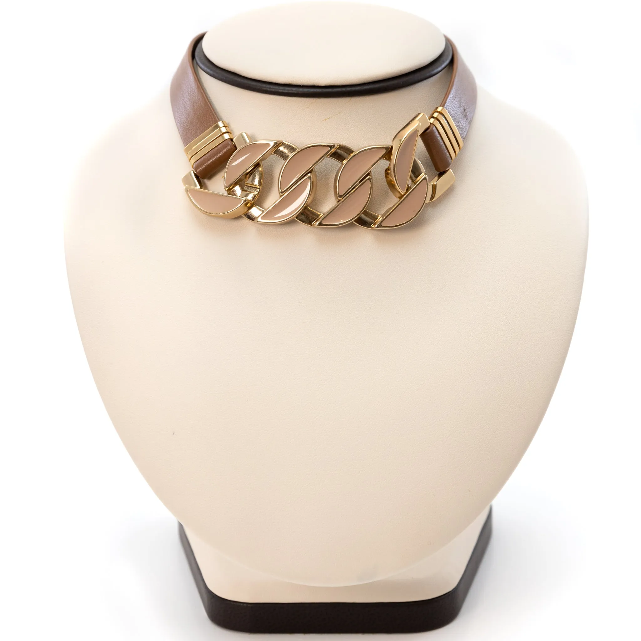 Leather & Chain Choker
