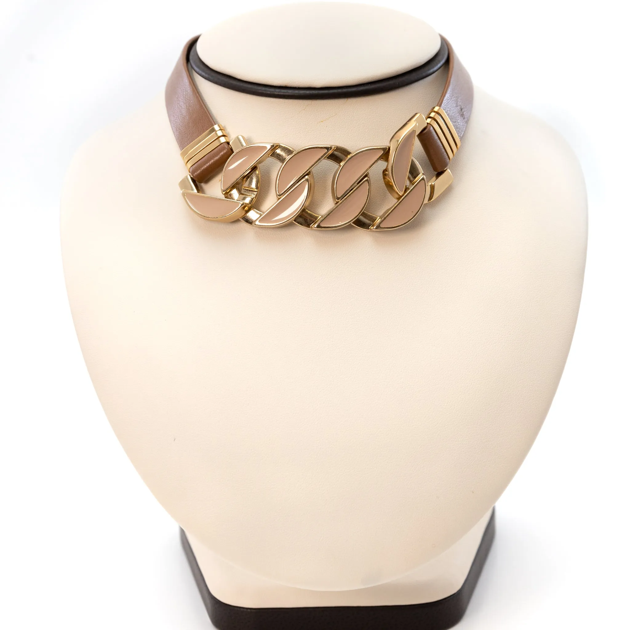 Leather & Chain Choker