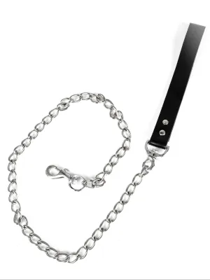 Leather Leash with Lead and Chains