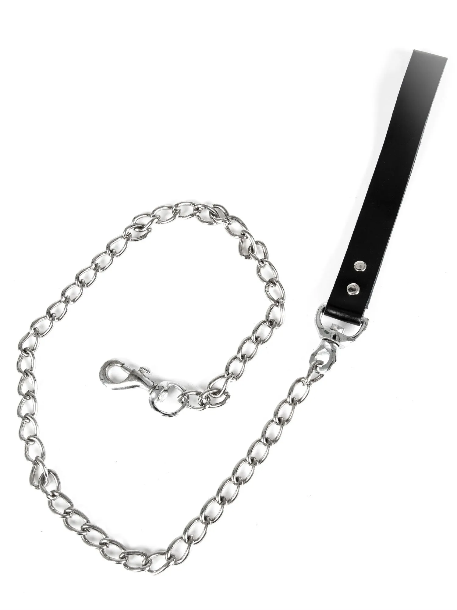 Leather Leash with Lead and Chains