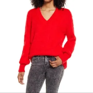 LEITH | Women’s Cozy Neck Dolman Burgundy Wine Thick Sweater Size Small
