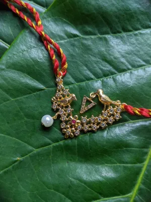 Letter V Name Rakhi Designs Alphabet AD Gold Plated with Pearl Customized Pendant Raksha Bandhan