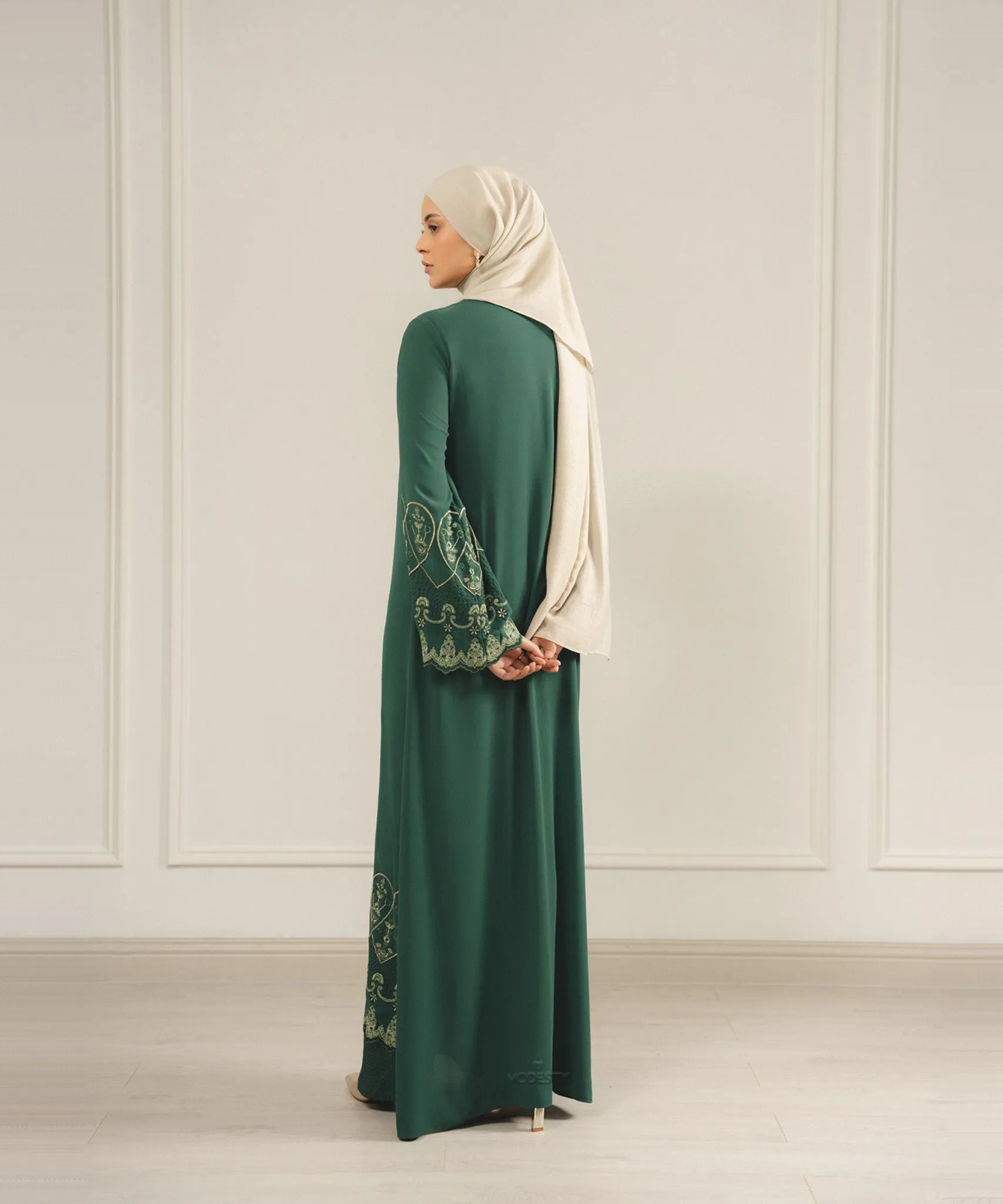 Liana Jewel Green A-line Dress