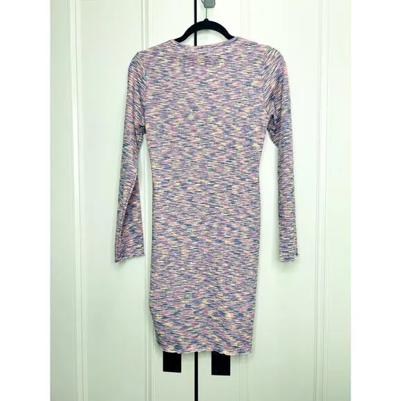 Lisa Says Gah NWT $98 Lotta Space Dye Ribbed Mini Dress Berry Pink Size Medium