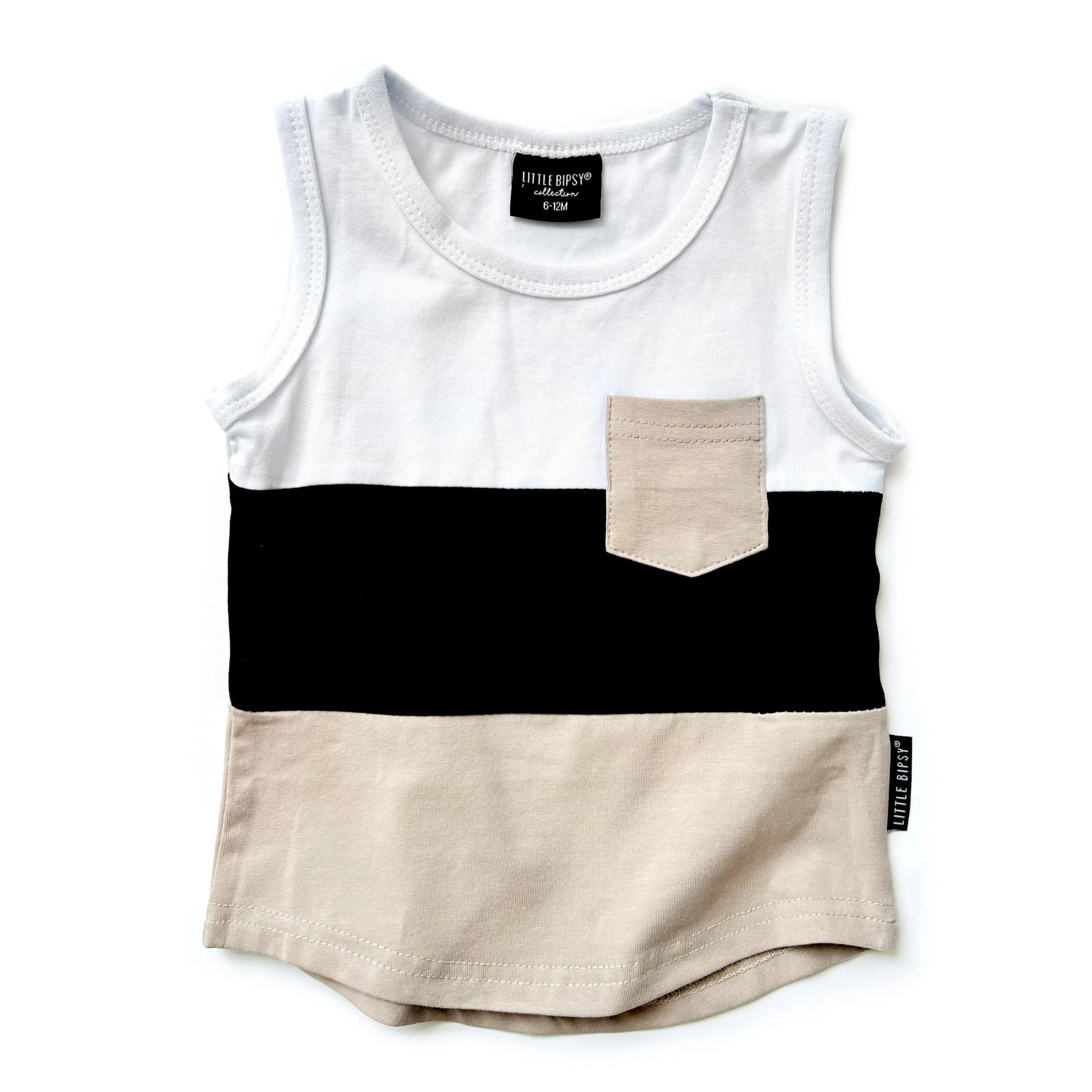 Little Bipsy Block Pocket Tank - Sand