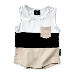Little Bipsy Block Pocket Tank - Sand