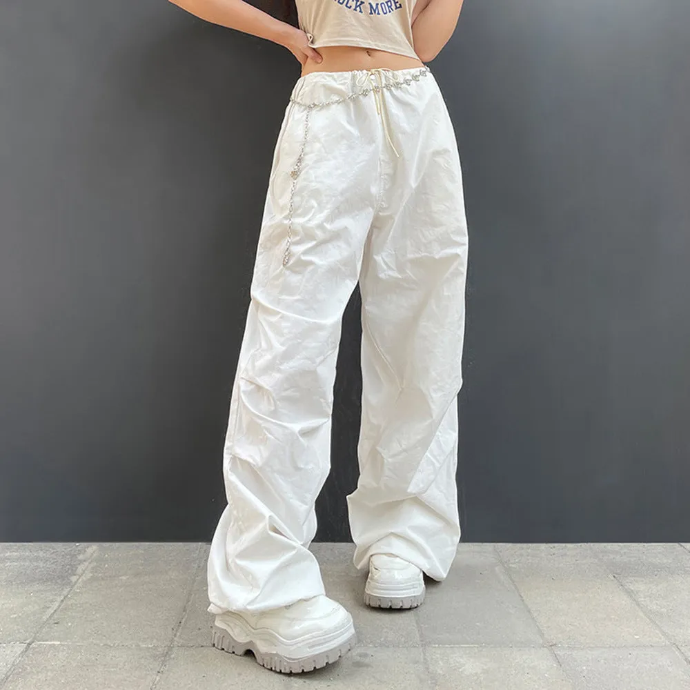 Loose Fitting Baggy Pants with Ties