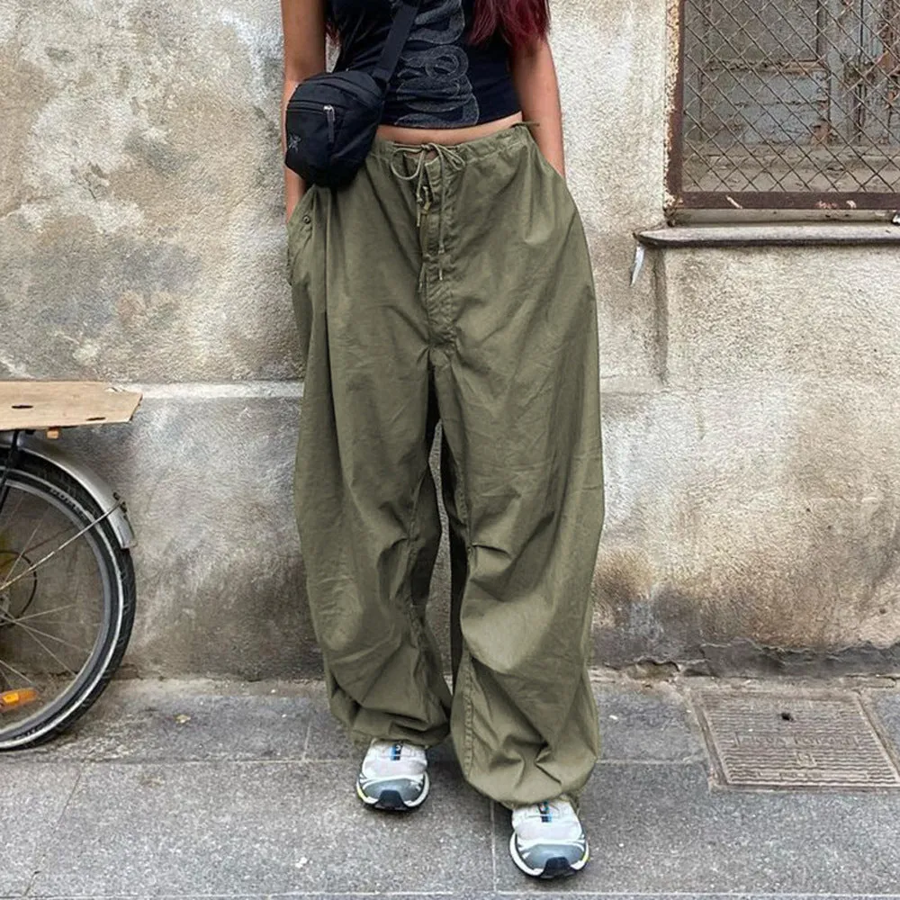 Loose Fitting Baggy Pants with Ties