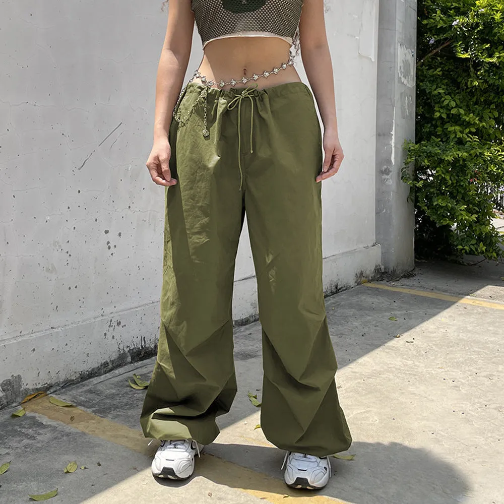 Loose Fitting Baggy Pants with Ties