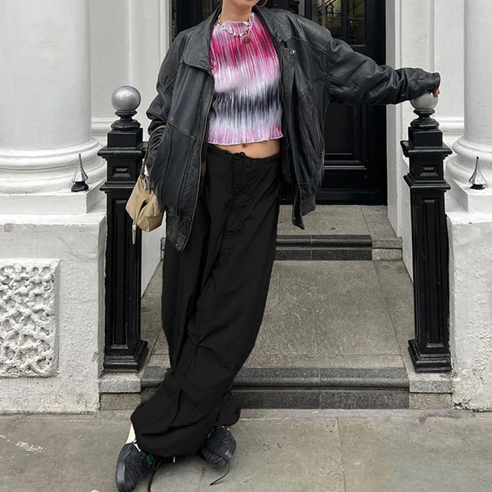 Loose Fitting Baggy Pants with Ties