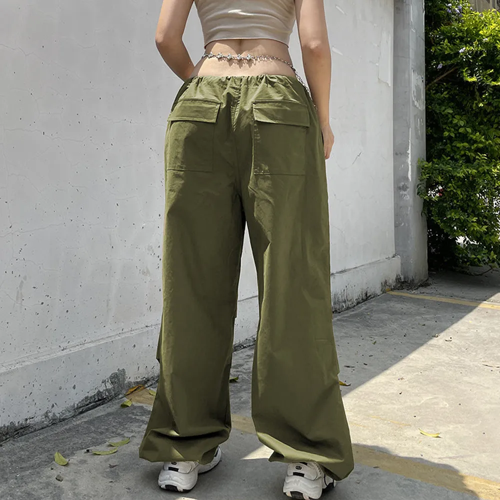 Loose Fitting Baggy Pants with Ties