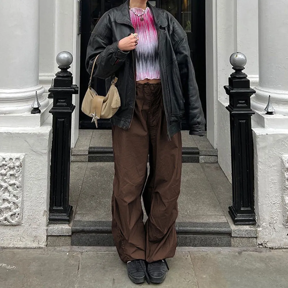 Loose Fitting Baggy Pants with Ties