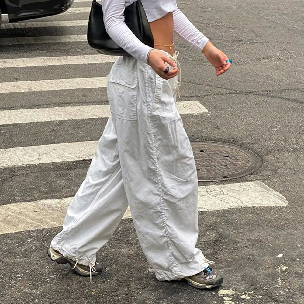 Loose Fitting Baggy Pants with Ties