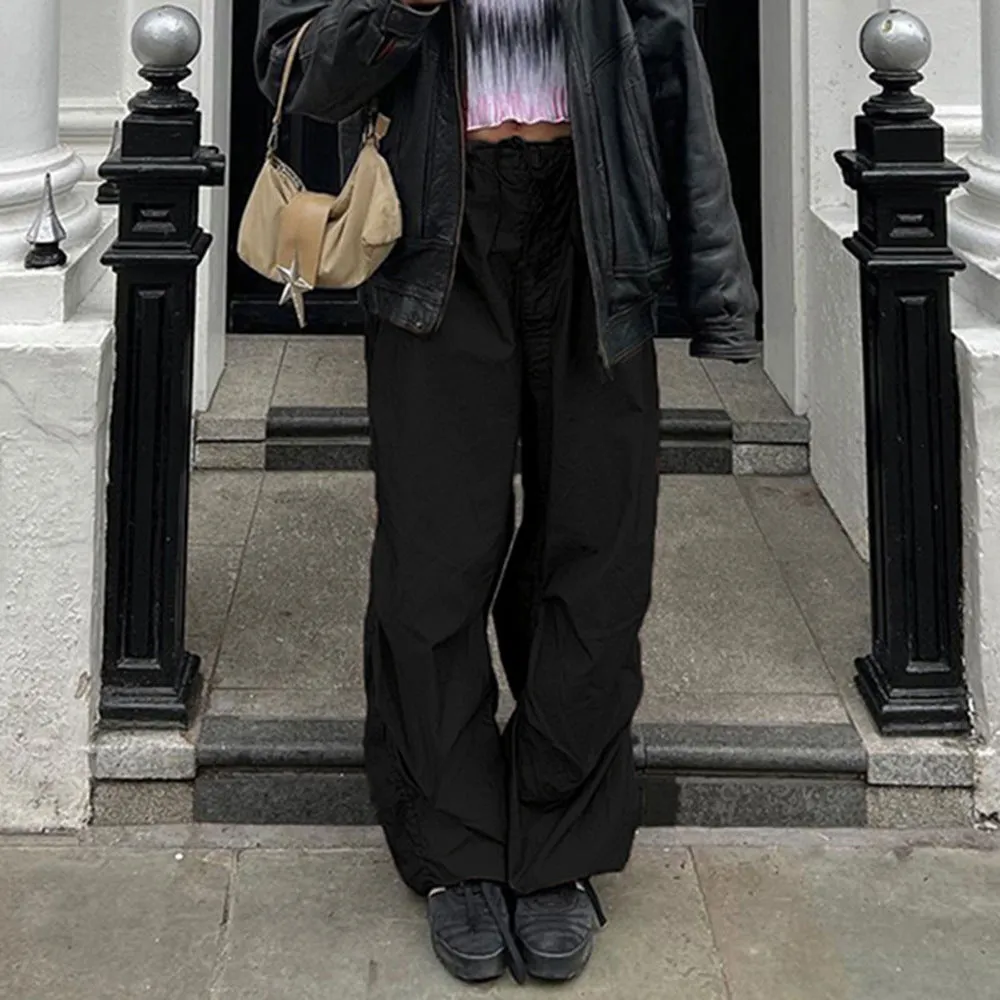 Loose Fitting Baggy Pants with Ties