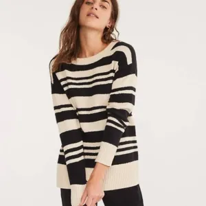 Lou &amp; Grey Sweater NWT Women's Fuzz line Striped Size Small