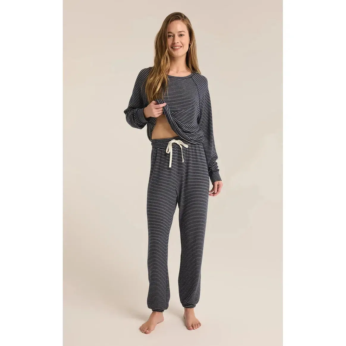 LOUNGE STRIPE JOGGER - ECLIPSE