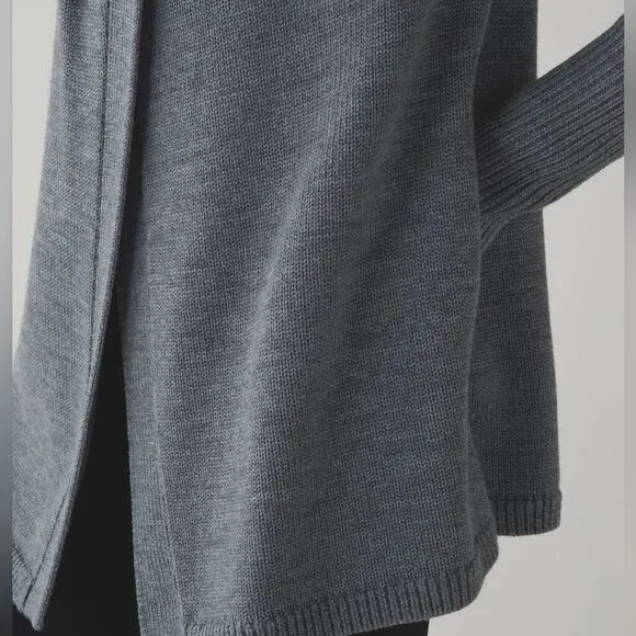 Lululemon Karmic Cocoon Knit Wrap Jacket Sweater Merino Wool BLACK 6 NWOT
