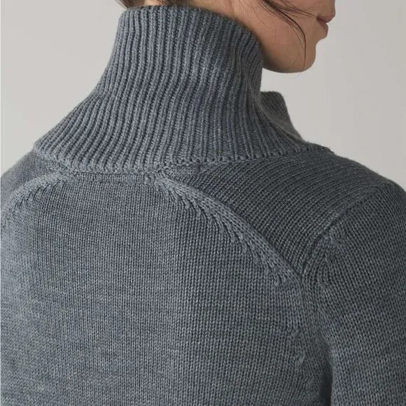 Lululemon Karmic Cocoon Knit Wrap Jacket Sweater Merino Wool BLACK 6 NWOT