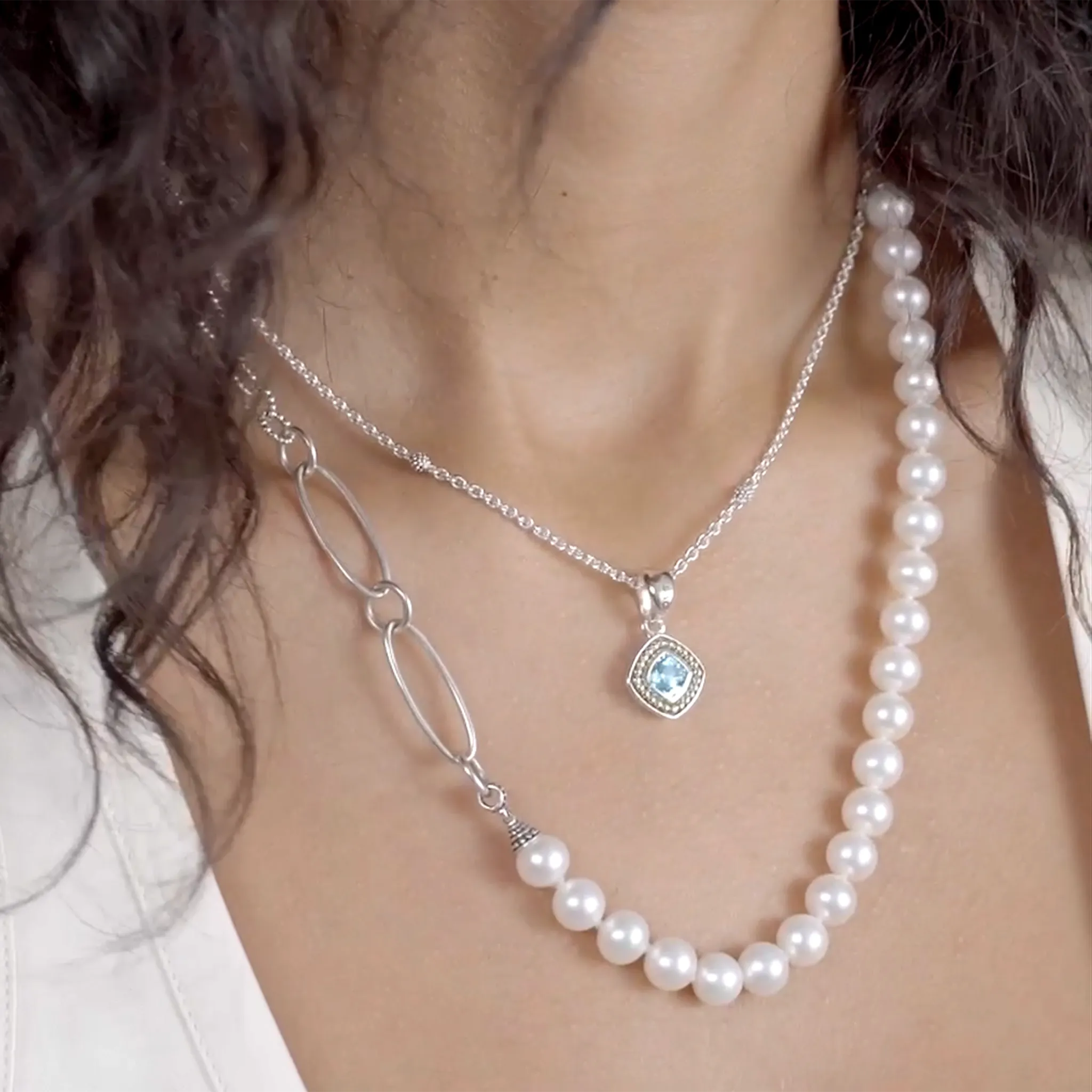 Luna Pearl Link Necklace