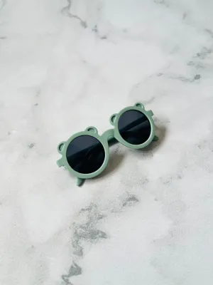 Luna Rose Round Bear Sunglasses Matte Light Blue
