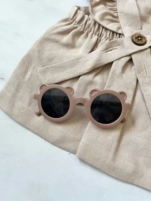 Luna Rose Round Bear Sunglasses Mauve