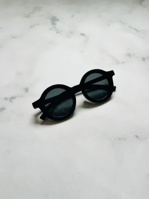 Luna Rose Round Matte Sunglasses Black