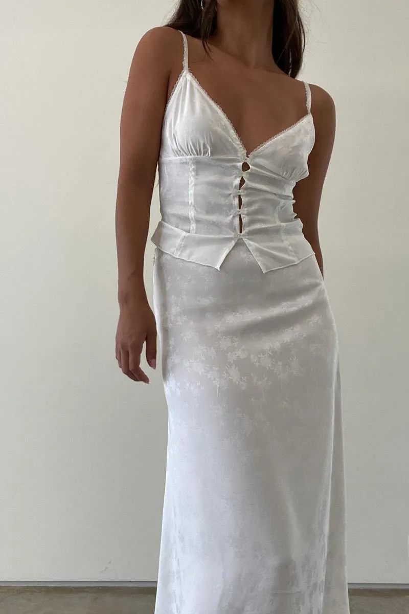 Lupita White Satin Top
