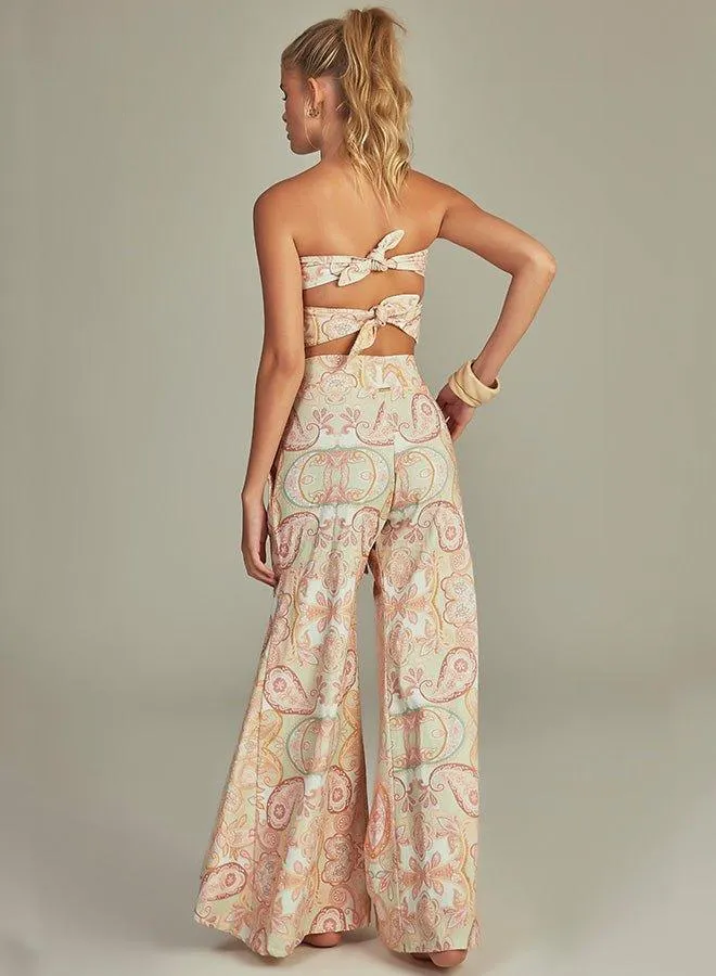 Lydia Pantalon Green Paisley Print