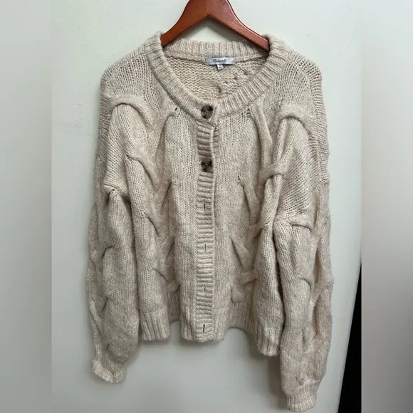 Madewell Aviva Cable Knit Cardigan Sweater $118