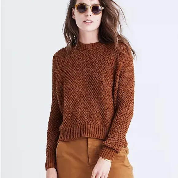 Madewell French Quarter Pullover Sweater in Brown (XS)