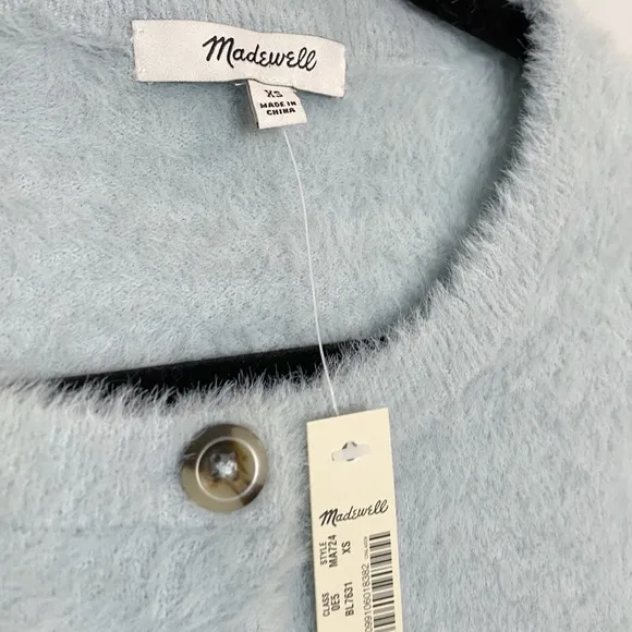 Madewell Hewitt Fuzzy Blue Cardigan