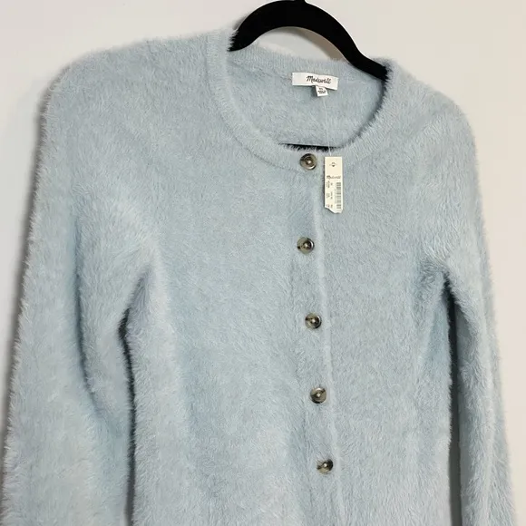 Madewell Hewitt Fuzzy Blue Cardigan
