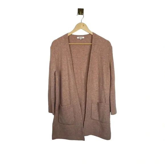 Madewell Kent Knit Cardigan in Coziest Yarn Heather Carnation Size XS