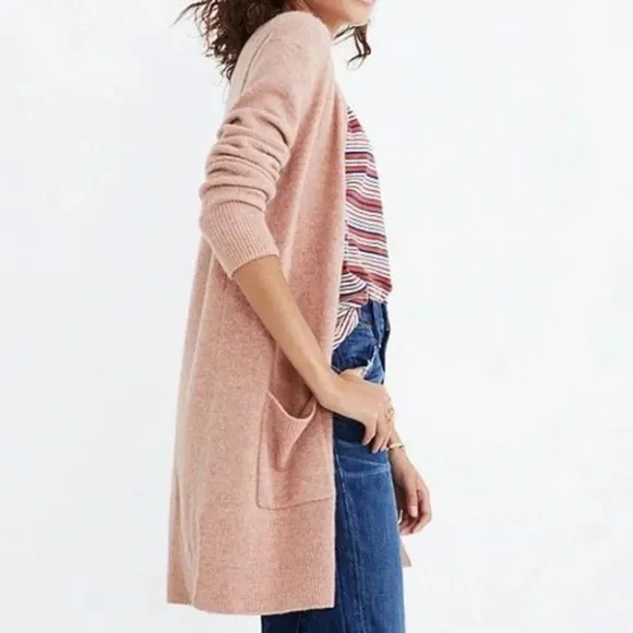 Madewell Kent Knit Cardigan in Coziest Yarn Heather Carnation Size XS