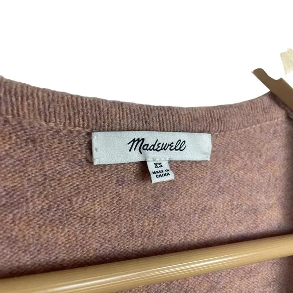 Madewell Kent Knit Cardigan in Coziest Yarn Heather Carnation Size XS