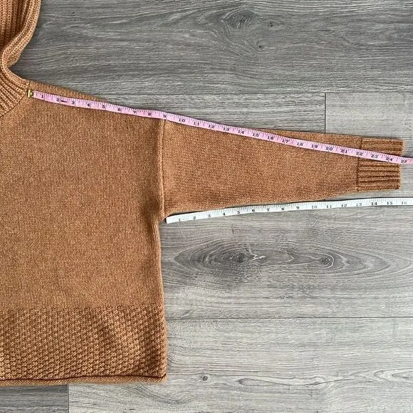 MADEWELL Sadler Turtleneck Sweater Sz Small Heather Camel Brown Merino Wool Boho