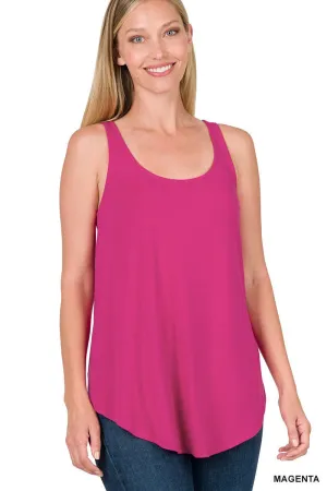 Magenta Round Neck Tank