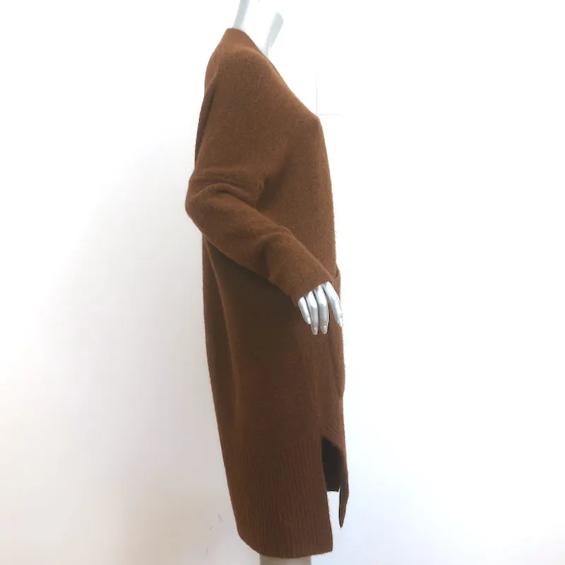Maje Mars Oversize Cardigan Brown Alpaca-Blend Size 1 Open-Front Long Sweater