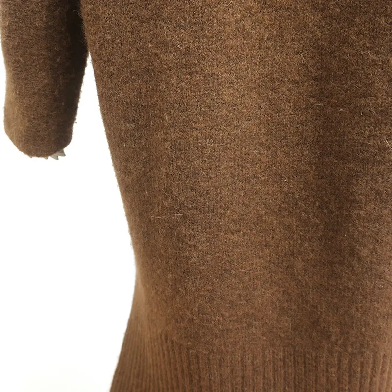 Maje Mars Oversize Cardigan Brown Alpaca-Blend Size 1 Open-Front Long Sweater