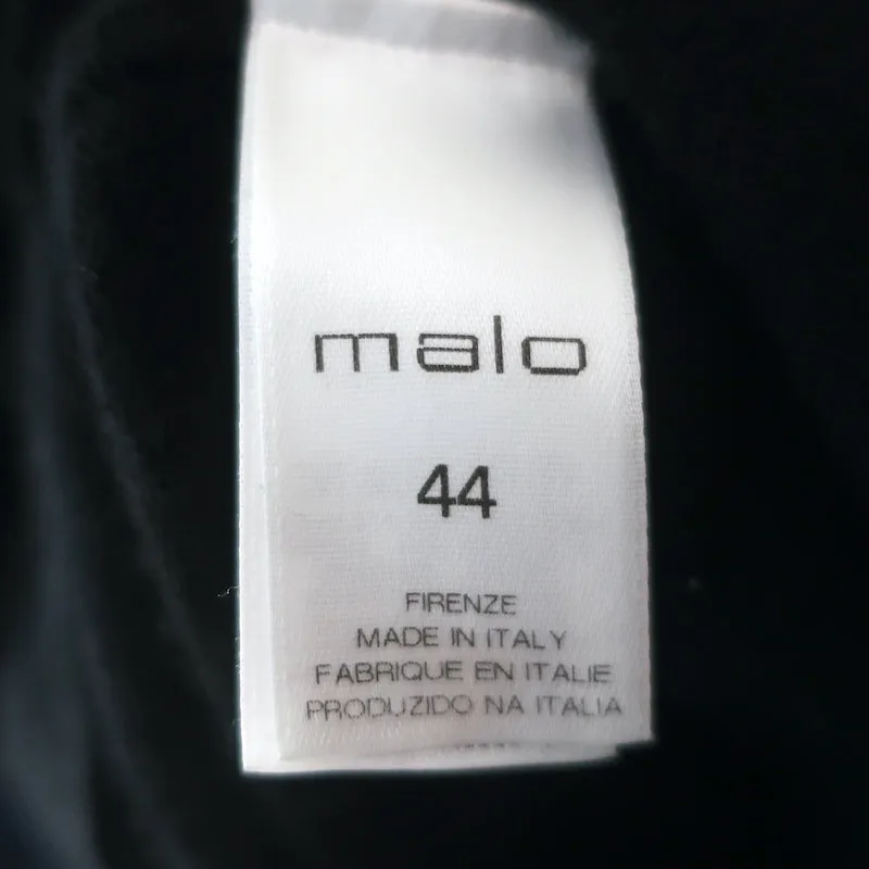 Malo Cashmere Sweater Dress Black Size 44 Cowl Neck 3/4 Sleeve