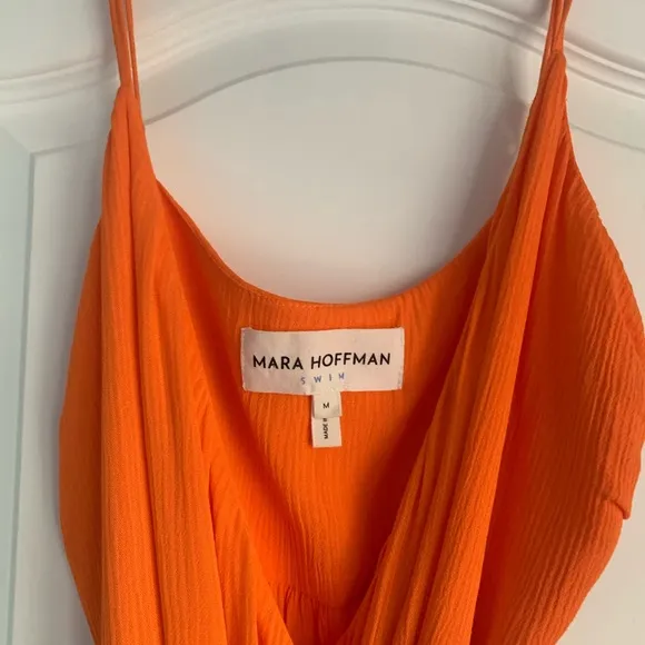 MARA HOFFMAN DRESS SWIM RESORT CASUAL WRAP MEDIUM FLAME