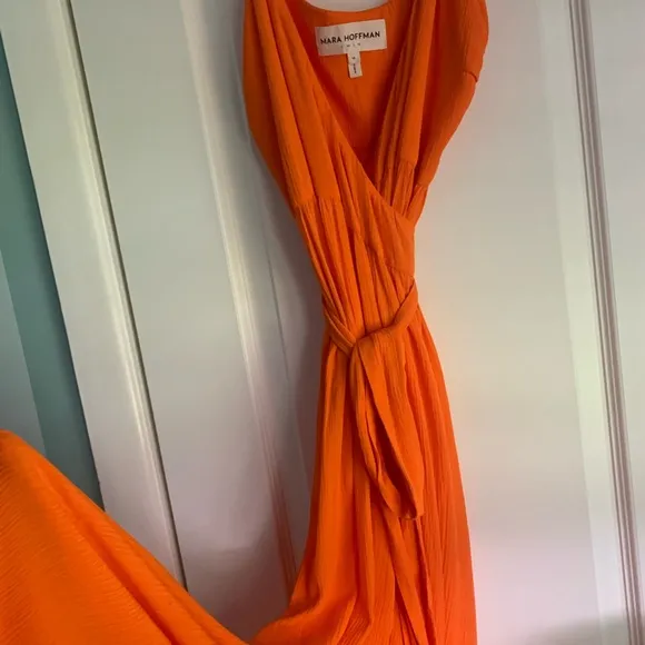 MARA HOFFMAN DRESS SWIM RESORT CASUAL WRAP MEDIUM FLAME