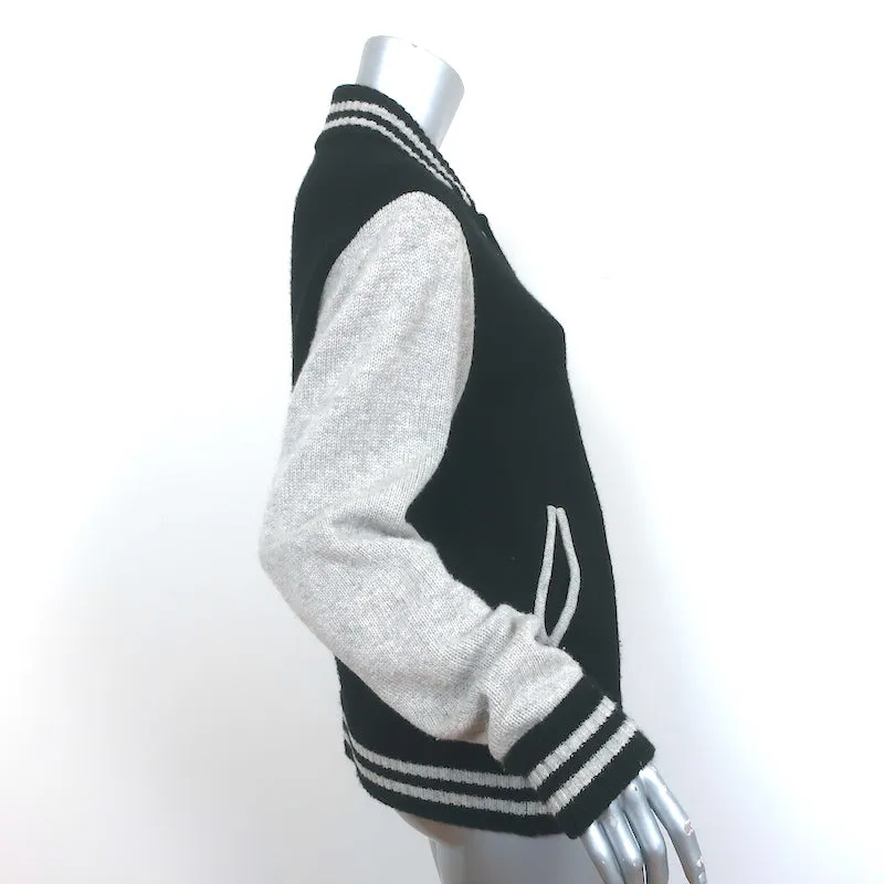 Marc Jacobs Varsity Sweater Jacket Black/Gray Wool-Cashmere Size Small