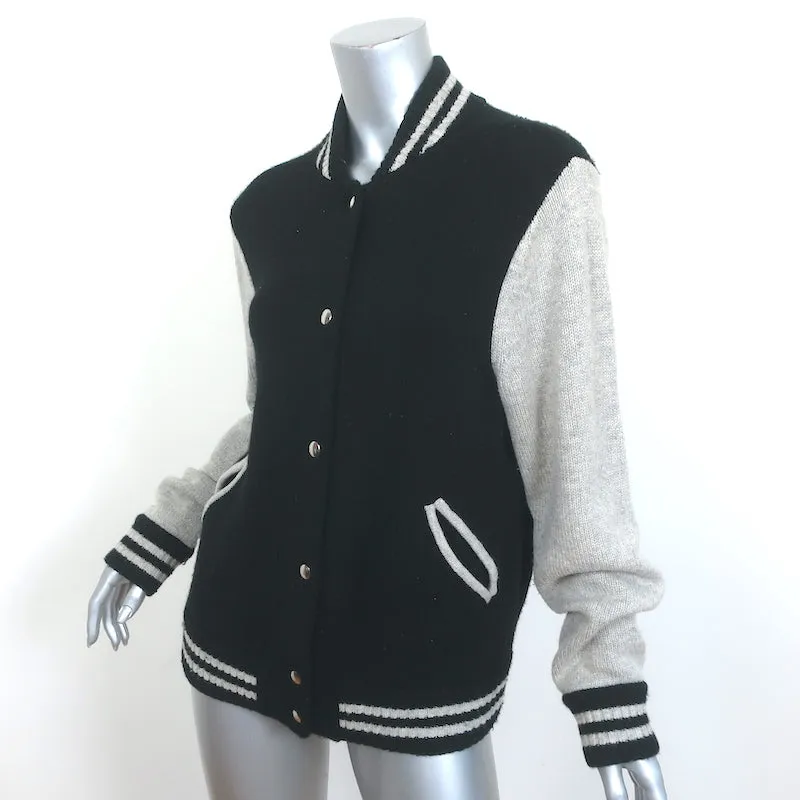 Marc Jacobs Varsity Sweater Jacket Black/Gray Wool-Cashmere Size Small