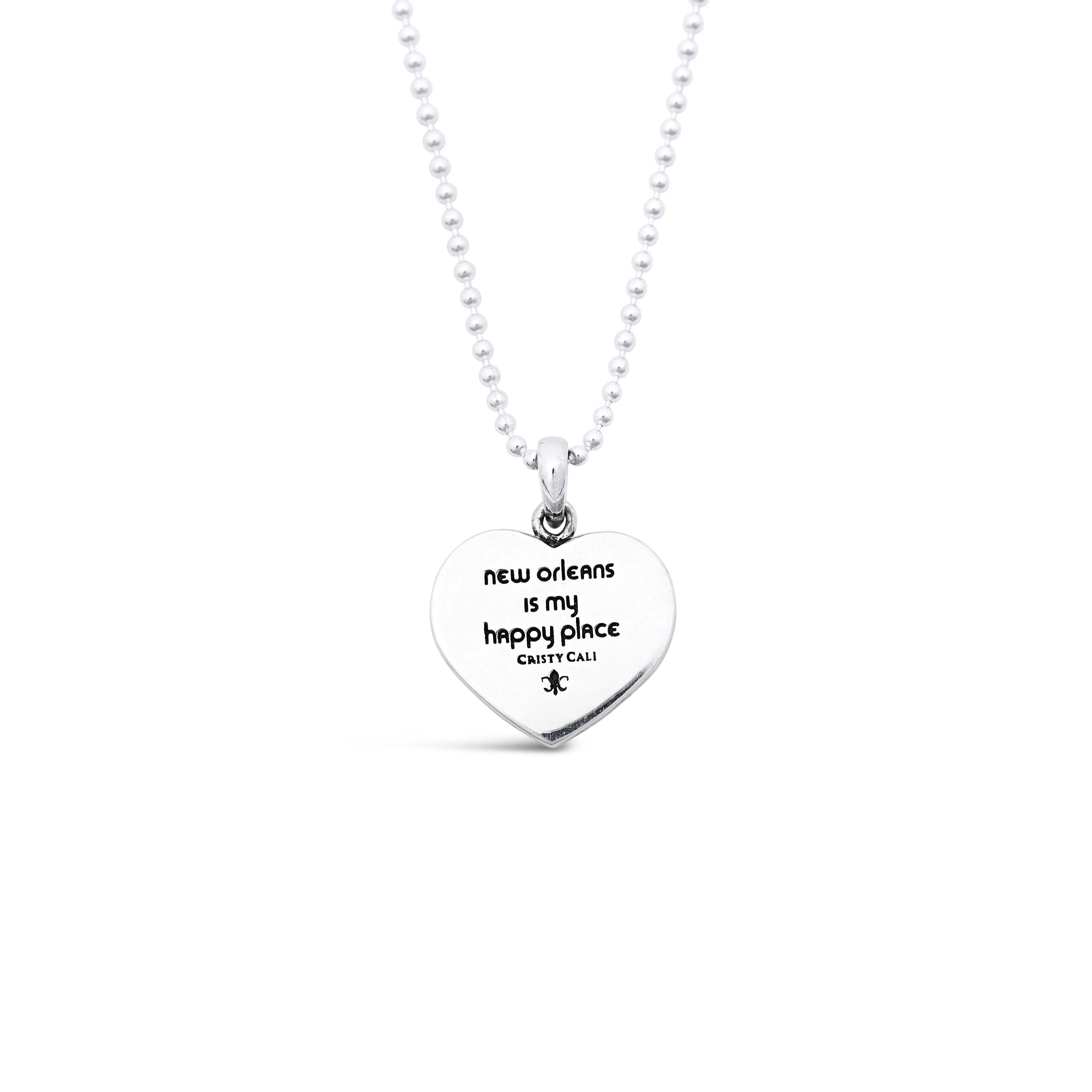 Mardi Gras Heart Charm - Small