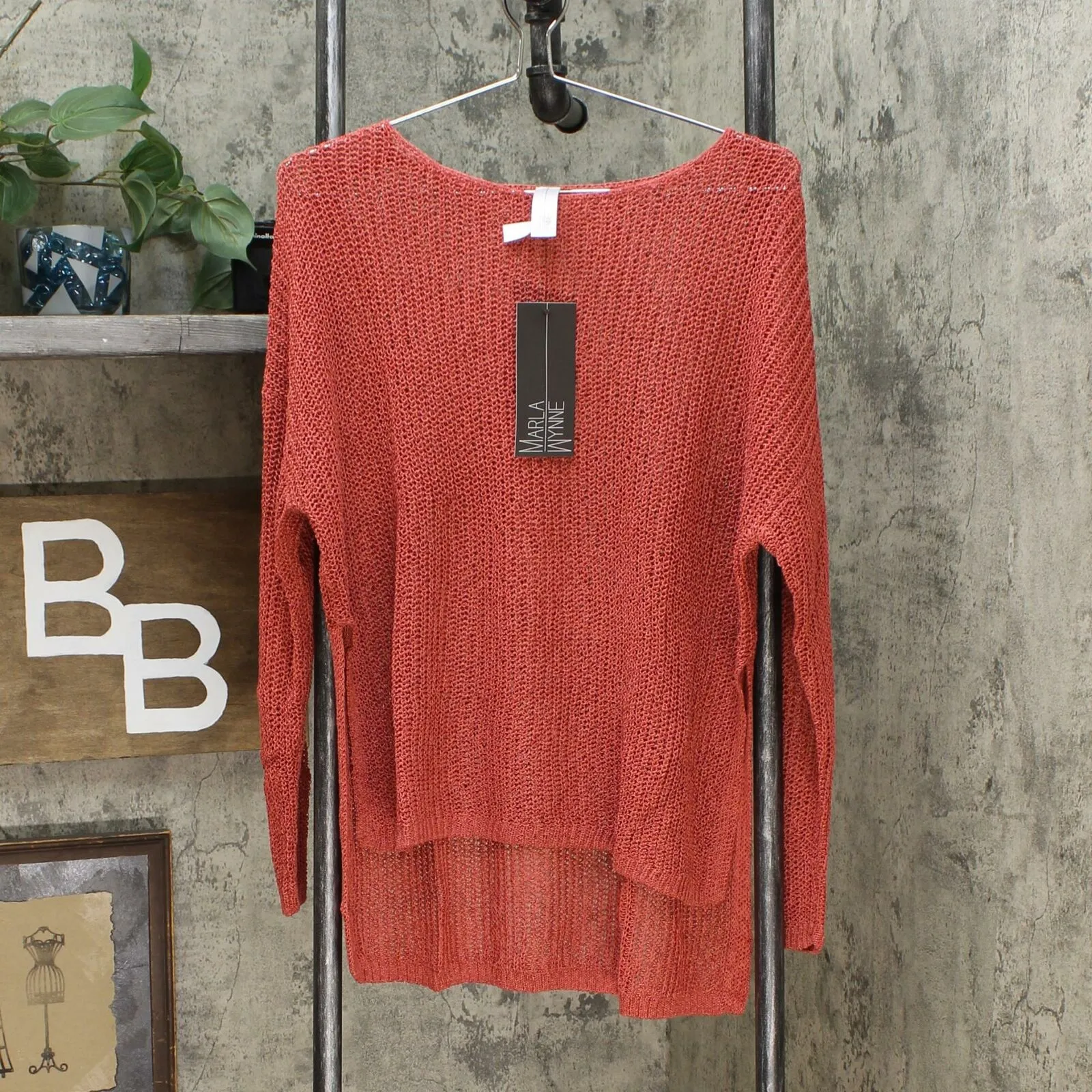 MarlaWynne Women's Crimp Yarn Tunic Sweater