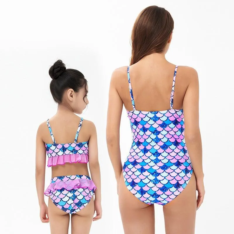 Matching Mermaid Scale Print Bikini